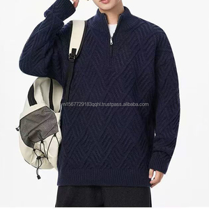 Pull mi-zippé pour homme automne-hiver 2026, mode adolescente, pull en tricot assorti à toutes les tenues - Product Image 4