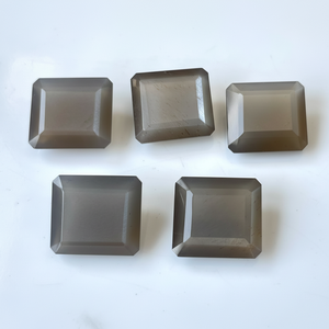 Piedra lunar gris natural 16X18mm Octágono facetado Calidad AAA-Piedra lunar gris Octágono facetado - Product Image 1