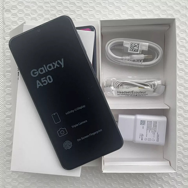 Unlocked for Samsung A50 Android Smartphone 64GB 6GB RAM 6.4-Inch AMOLED Triple Camera 4G LTE Dual-SIM Long-Lasting Battery