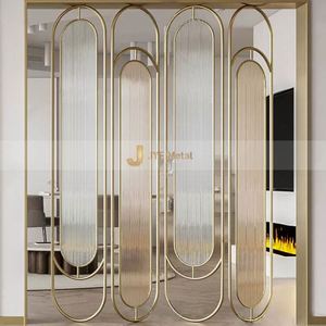 EX707 OEM Modern Laser Cut Stainless Steel Metal <b>Screens</b> Partition <b>Wall</b> Dividers Foldable Multi-Functional Durable Room - Product Image 1