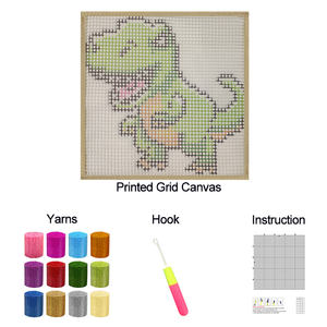 Kits de tapis miniatures à crocheter personnalisés pour débutants, projets de tapis shaggy DIY pour enfants, décoration en gros - Product Image 4