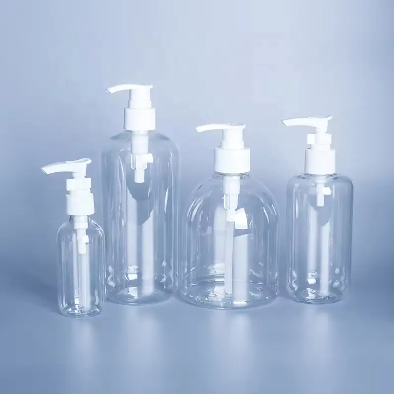 Factory Cheap Price 500ml PET Transparent Liquid Soap Bottle Clear PP Body Skin Care Lotion Pump Hand Sanitizer Lotion Pump
