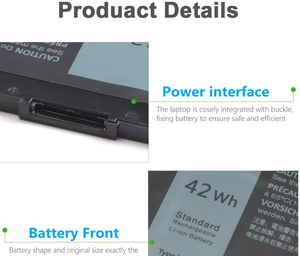 Wdx0r Pin máy tính xách tay cho Dell Inspiron 13 5378 15 5578 17 7378 7570 7579 3crh3 fc92n 11.4V 42wh wdx0r Pin - Product Image 3