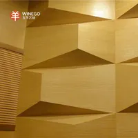 China Goede Massief Houten Geluiddichte Bass Trap 3D Mdf Akoestische Diffuser Wall Panel Voor Hotel