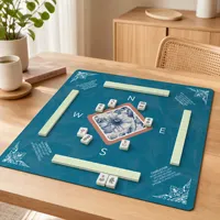 Tapis de Mahjong Moderne Peint à la Main, Antidérapant et Anti-bruit, Tapis de Table en Flanelle Antidérapant pour Table de Jeu