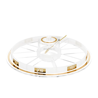 Plateau Simanim en acrylique et lucite, couleur blush nectar, pour la table de Rosh Hashanah, cadeaux de Judaica juive