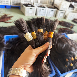 Extensión <span class=keywords><strong>de</strong></span> Cabello Humano Virgen Hindú Crudo <span class=keywords><strong>de</strong></span> Templo Rizado Liso Sin Trama Cabello Humano Crudo sin Procesar a Granel para Trenzar - Product Image 5