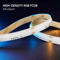 Bande lumineuse LED COB intelligente UL RGB FOB sans points DC24V 12V colorée 630 LED/m 14W/m OEM ODM réglable 10mm