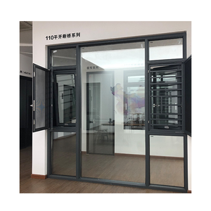 Petite maison européenne personnalisée Fenêtres à battant en aluminium <span class=keywords><strong>Double</strong></span> <span class=keywords><strong>vitrage</strong></span> Verre Fer Grill Net Auvent Volets Stores Fenêtres Photo - Product Image 3