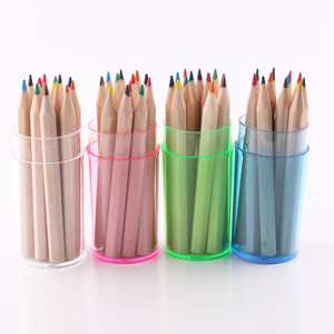 Crayons de couleur en bois avec <span class=keywords><strong>taille</strong></span>-<span class=keywords><strong>crayon</strong></span> intégré, 12 couleurs, 3,5 pouces, mini crayons de couleur naturels, ensemble de crayons de <span class=keywords><strong>dessin</strong></span> pour enfants - Product Image 2