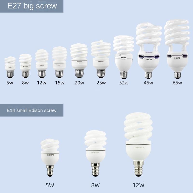 フィリップス省エネ電球 家庭用 超高輝度 スパイラル E27e14 ネジ式
