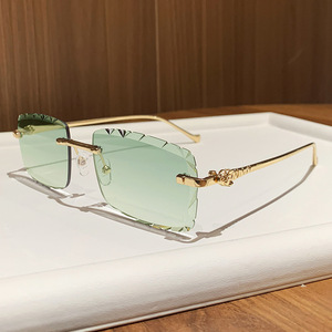 Rimless Rectangle <b>Sunglasses</b> <b>Gradient</b> Lenses UV400 Protection Fashion Driving Unisex Adult Style - Product Image 4