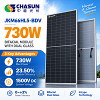 Panneau solaire Jinko JKM730N-66HL5-BDV 730W N Type TOPCon Bifacial Double Verre HOT 3.0 Haute Puissance pour Installation Commerciale et Utilitaire