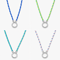 Collier personnalisé en acier inoxydable tressé avec porte-breloque détachable, plaqué or PVD, hypoallergénique
