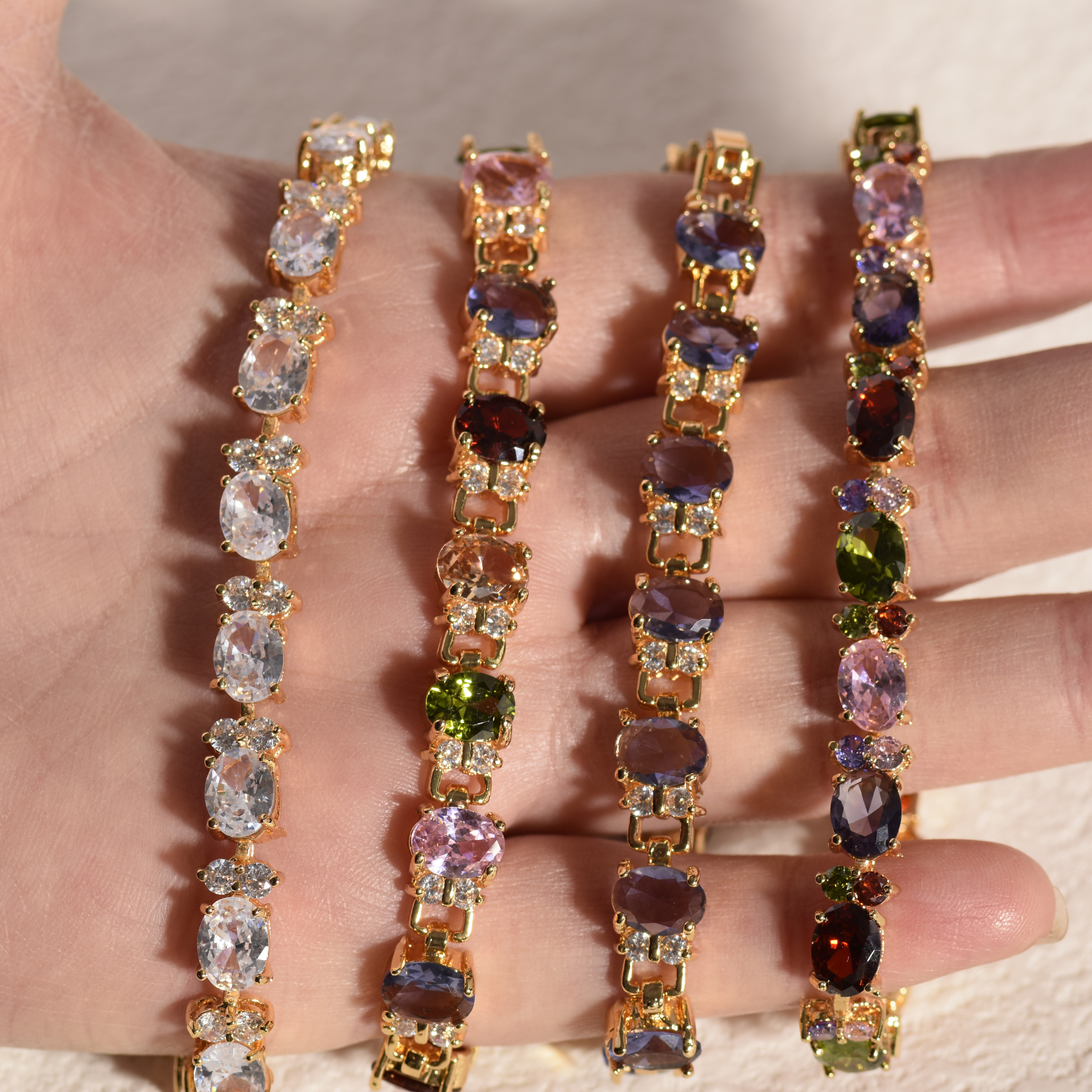 tennis bracelet gold 7 inches waterproof