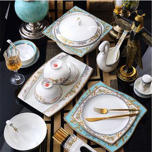 China Fábrica al por mayor a bajo precio Diseño Paquete a granel Juegos de vajilla de porcelana de cerámica - Product Image 4