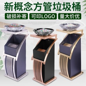 Cubo de Basura Vertical de Acero Inoxidable para Hotel con Cenicero, Cubo para Vestíbulo, Ascensor, Entrada, Pasillo - Product Image 3