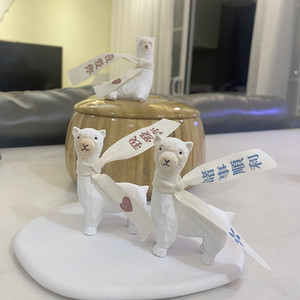 Alpaca Figurine Couple 6-7cm Handmade Resin Desktop Ornament Home Office Decor Gift - Product Image 3