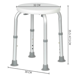 Tabouret <span class=keywords><strong>de</strong></span> <span class=keywords><strong>salle</strong></span> <span class=keywords><strong>de</strong></span> <span class=keywords><strong>bain</strong></span> rond en alliage d'aluminium pour femmes enceintes, imperméable et antidérapant, pour les soins personnels. - Product Image 3