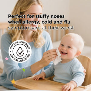 OM/odm ผ้าเช็ดทำความสะอาดน้ำเกลือสูตรอ่อนโยนและไม่ระคายเคือง100% ผ้าเปียกย่อยสลายได้ตามธรรมชาติสำหรับจมูกอุดอู้ความเย็นและไข้หวัดใหญ่ - Product Image 2