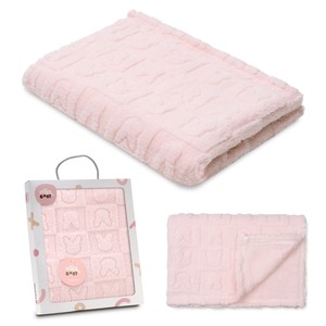 Mod. Conejitos Manta Receptora Sherpa Estampada 80X110 Cms Rosa - Product Image 1