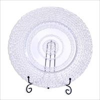 Decoratieve bruiloft fruit schaal gekleurd 13 inch gouden ronde glazen charger plate voor bruiloft decoratie elegant voor evenement feest