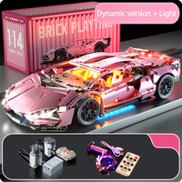 BlocX 1:14 vitesses Super course bricolage ensemble de blocs de construction luxe unisexe Puzzle voiture en plastique Logo personnalisé assemblé jouet