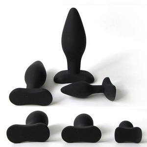 Set de 3 Tapones Anales de Silicona Negra para Masaje, Tamaños Graduados, Juguete Sexual Vibrador - Product Image 6