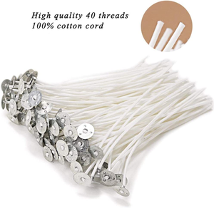 Mèches de <span class=keywords><strong>bougie</strong></span> en coton naturel pré-cirées, sans fumée, à languettes, <span class=keywords><strong>pour</strong></span> la fabrication de bougies - Vente en gros - Product Image 1