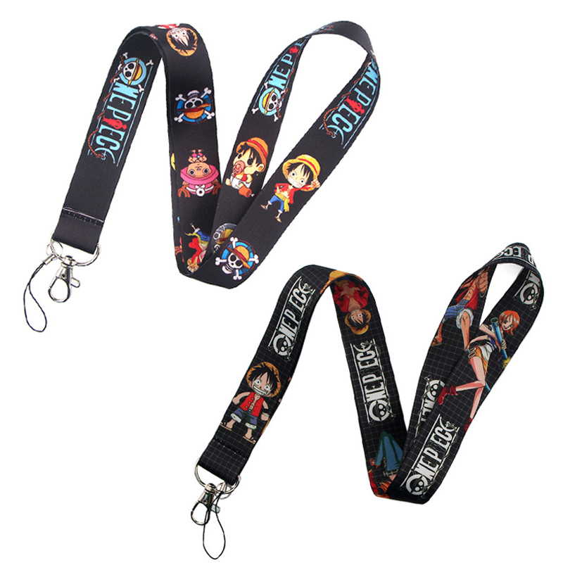 Fashion Cute Cartoon Anime Piece Luffy Chopper Zoro Lanyard Phone Card Anti-Lost Lanyards Accessories Custom Lanyard Keychain Image 2
