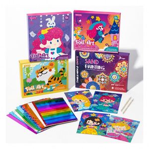 Set de Arte con Papel de Aluminio Colorido, Kit de Imágenes Autoadhesivas para Niños Pequeños, Coordinación Mano-Ojo, Juguete Educativo para Interiores, Regalo - Product Image 1