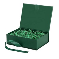 Emballage pliable boîte cadeau magnétique avec ruban et sacs en papier pour cadeau mariage kraft de luxe noël logo personnalisé vert