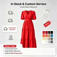 Robe longue maxi décontractée d'été pour femme, col en V, manches courtes bouffantes, taille haute, à volants étagés, pour plage et soirée, vêtements féminins ODMOEM