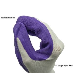 Gants de jardinage pour dames en tricot de nylon blanc à usage général, enduits de <span class=keywords><strong>latex</strong></span> et de mousse <span class=keywords><strong>color</strong></span>ée. - Product Image 3