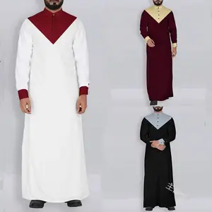 Omani – vêtements traditionnels pour hommes, Eid, moyen-orient, Robes pour hommes, patchwork, col montant, dubaï, nouveau style, Thobe