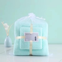 Ensemble de serviettes en microfibre corail super absorbantes douces pour le visage et le bain avec motif floral brodé pour hôtel et maison