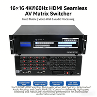 Procesador de Video Hardrock 4K60 con Matriz de Conmutación Sin Interrupciones 16x16, Enrutamiento, Gestión EDID, Control Flexible de Red IP, Pro AV, Metálico