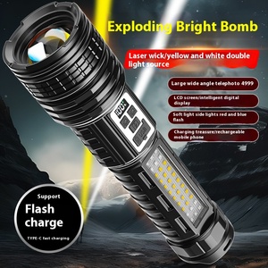 Dual Laser Lớn Tay Điện Hiển Thị Thông Minh Ngoài Trời Làm Việc Siêu Sáng Ngân Hàng Điện Săn Bắn Mạnh Mẽ LED Đèn Pin - Product Image 1