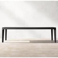 Ensemble de table et chaises de jardin en aluminium de luxe nordique au design contemporain, avec coussins imperméables, pour hôtel et appartement, en corde tressée à la main