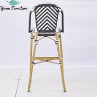 Fauteuil de jardin commercial moderne empilable Patio Cafe Chair Classic French Bistro Rotin Wicker Weaving Dining Chairs Outdoor