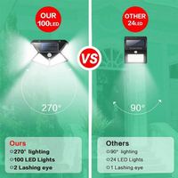 WOSEN Neue Energiesparende IP65 Wasserdichte Sicherheits-Wandleuchte mit 3 Modi Bewegungssensor ABS Garten Solar-LED-Lampe Wiederaufladbar