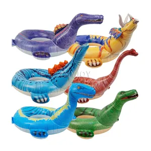 Cheap price outdoor water ride game park playground equipment large floating dinosaur inflatable swimming pool