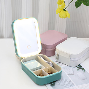 Thời Trang Mới Tùy Chỉnh Mỹ Phẩm Du Lịch Giữ Đồ Trang Sức Trường Hợp Trang Điểm Túi Du Lịch Trang Điểm Tổ Chức Hộp LED Ánh Sáng Gương - Product Image 3