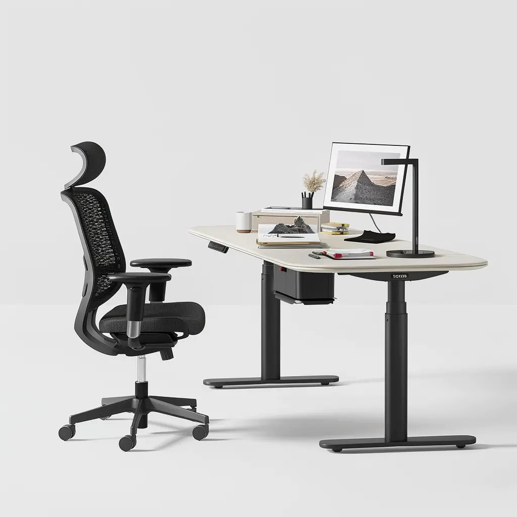 नया डिज़ाइन एल शेप वर्क डुअल मोटर इलेक्ट्रिक ऊंचाई एडजस्टेबल डेस्क कार्यालय उपकरण टेलीस्कोपिक टेबल इंडोर होम फर्नीचर