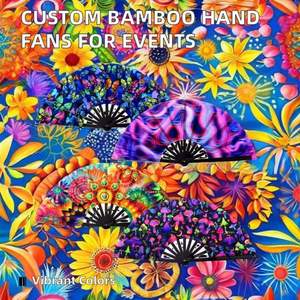 Abanicos Chinos Personalizados Grandes de 33cm, Tejidos en Madera de Bambú, Plegables a Mano, Accesorio para Bodas y Conciertos, Disponibles en Blanco para Pintar - Product Image 3