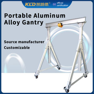 Grúa portátil pequeña de 200kg500kg, grúa de mano móvil de empuje para taller al aire libre, polipasto de cadena - Product Image 2