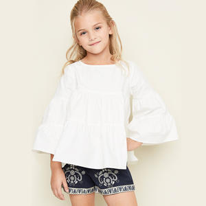 Blusa Blanca de Manga Larga con Diseño de Volantes para Niña, de Proveedor Chino - Product Image 1