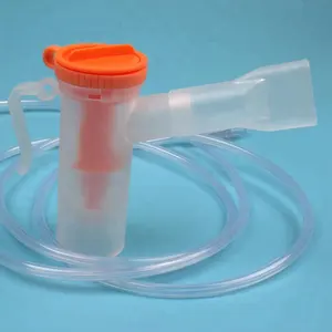 ชุดหน้ากาก nebulizer แบบพกพาพร้อมปากเครื่องพ่นยาแบบใช้แล้วทิ้งทางการแพทย์