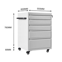 WOMA Chariot d'atelier à 5 tiroirs, armoire à outils, établi en acier personnalisable OEM avec serrure à clé et garantie de 5 ans pour le rangement en atelier sur roues