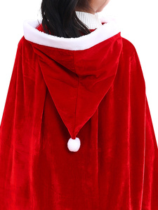 Nouvelle Cape à Capuche en Velours Rouge avec Bordure Fourrure pour Enfants, Costume de Scène, Cosplay Père Noël, Vêtements pour Filles - Product Image 3